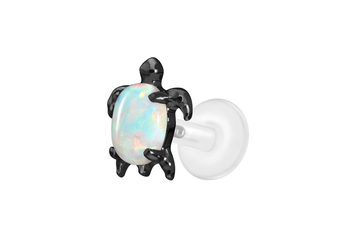 PTFE Labret Piercing mit Innengewinde + Titan-Aufsatz SCHILDKRÖTE
